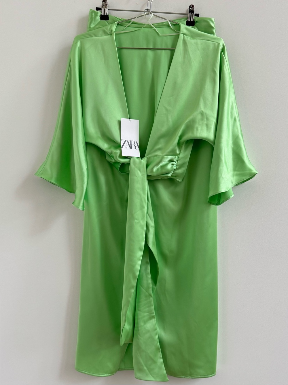 Zara Lime Green Satin Skirt Set